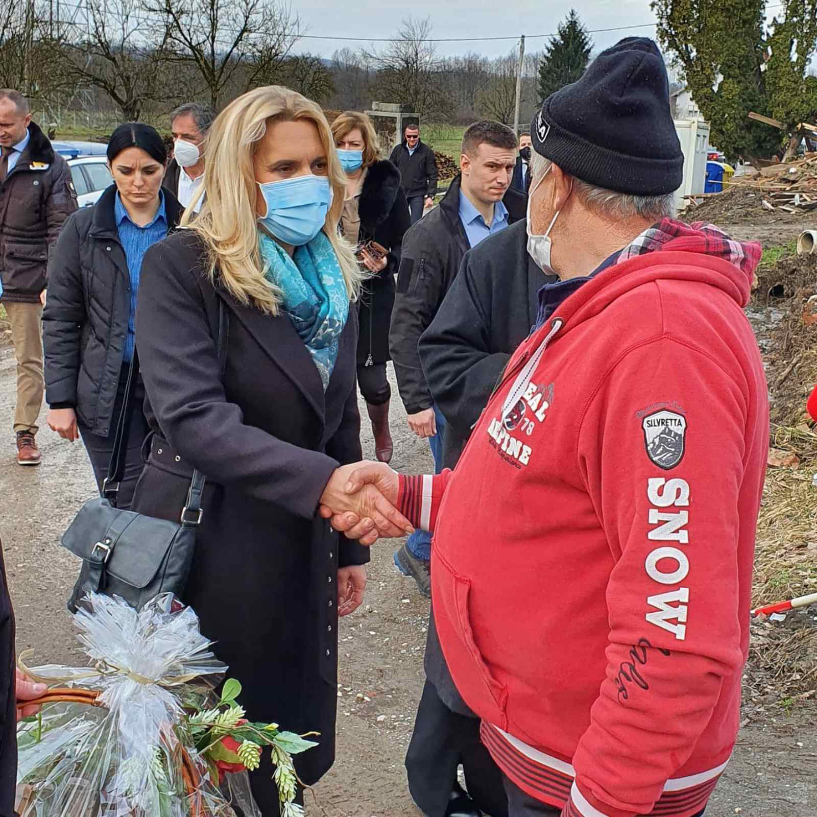 Željka Cvijanović u Petrinji i Glini, Foto: Srna