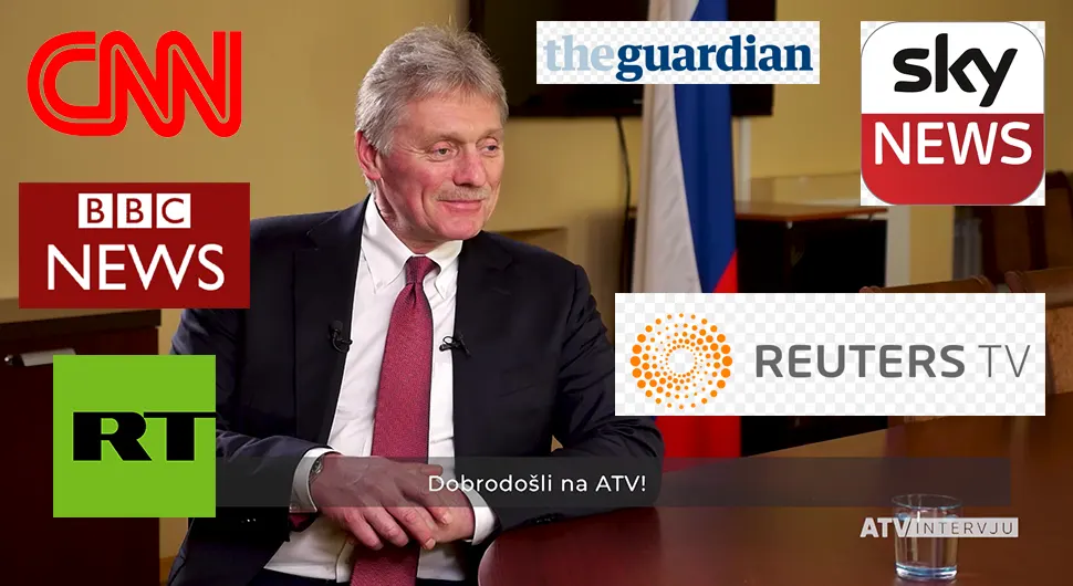 Intervju Peskova za ATV prenijeli brojni strani mediji