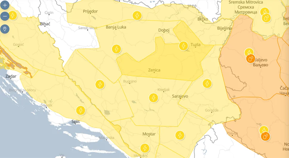 Upozorenje stanovništvu: Alarm upaljen zbog pljuskova sa grmljavinom
