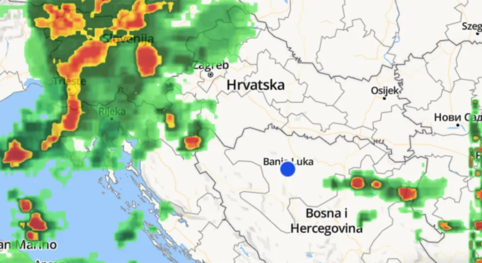 Ide ka BiH i Srbiji: Pratite uživo kako se kreće superćelijska oluja