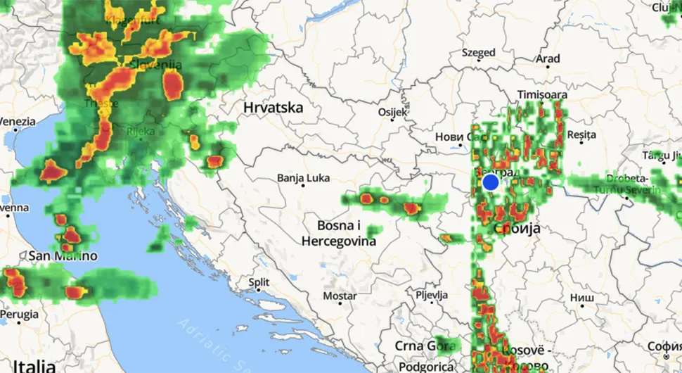 Ide ka BiH i Srbiji: Pratite uživo kako se kreće superćelijska oluja