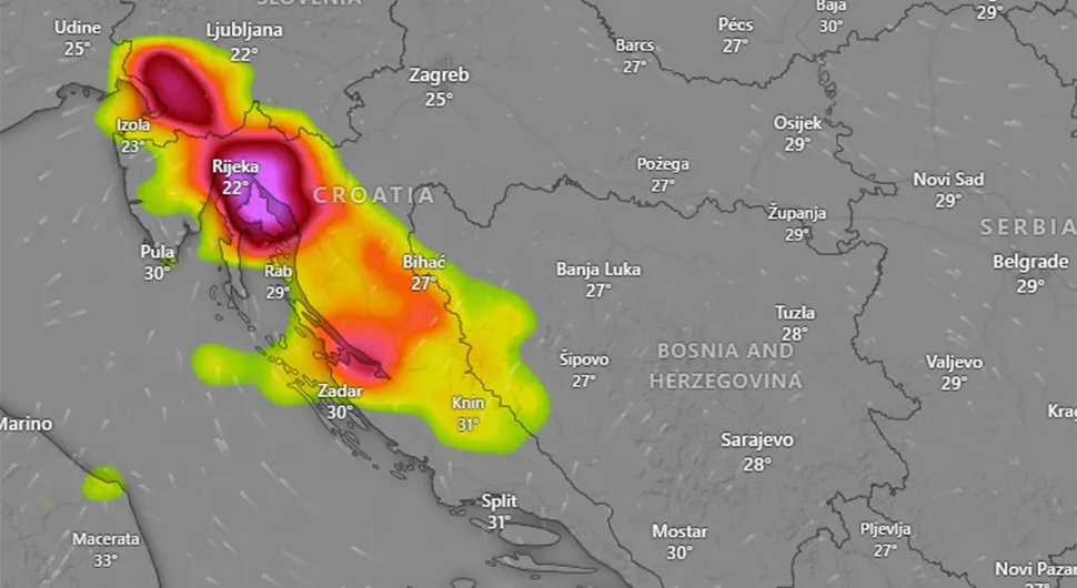 Superćelijska oluja je u Sloveniji, sljedeća stanica Hrvatska pa BiH