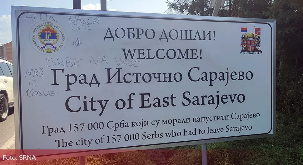 Išarana tabla dobrodošlice u Istočno Sarajevo: Sramne poruke upućene Srbima