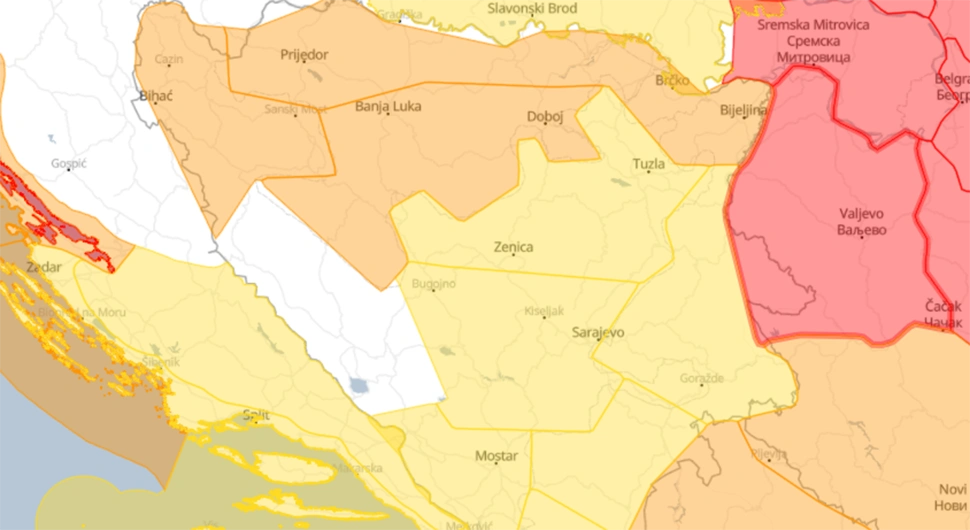 Narandžasto upozorenje za sjever Srpske