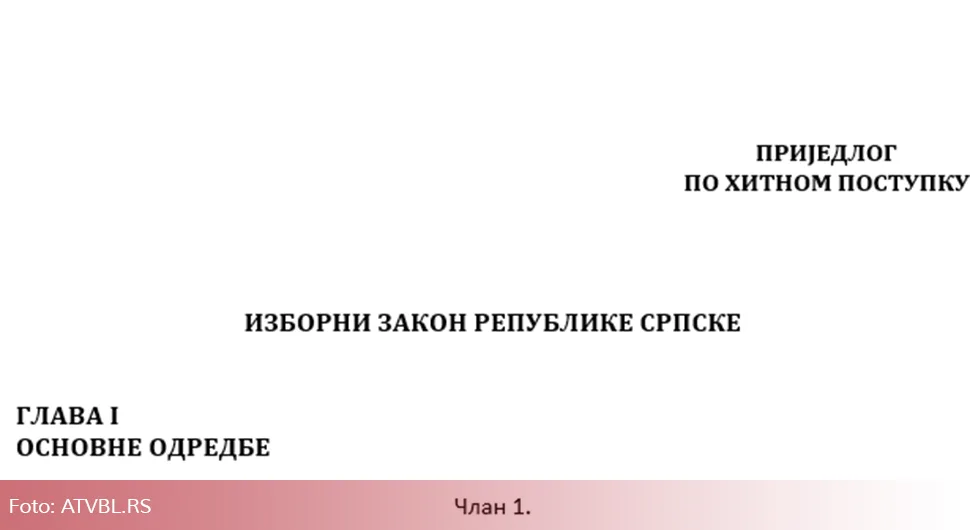 ATV u posjedu radne verzije Izbornog zakona Srpske