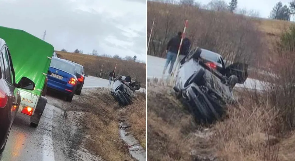 Još jedan auto završio na krovu: Treći u istom danu