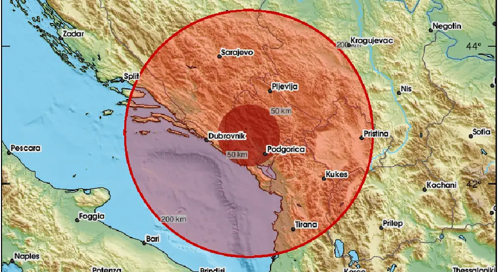 Još jedan zemljotres u Crnoj Gori