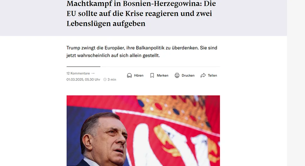 Свјетски медији о стању у БиХ: Република Српска стоји на свом терену