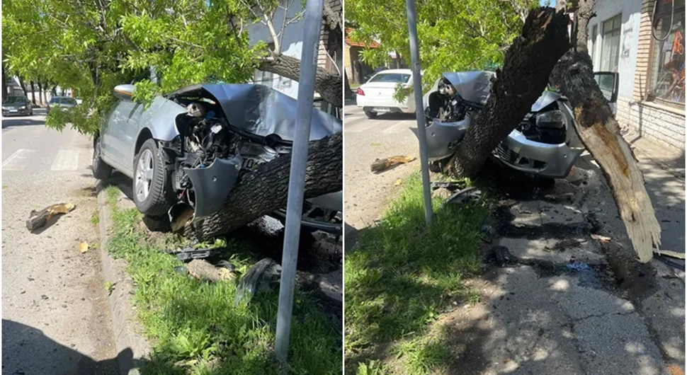 Automobilom udario u drvo: Vozač prebačen u bolnicu